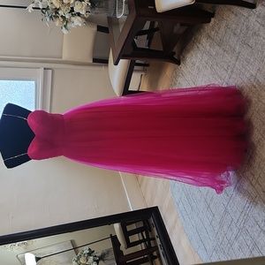 Blush | Dresses | Size 4 Hot Pink Prom Dress Tulle Aline Ballgown W  Sweetheart Neck Nwt By Blush | Poshmark